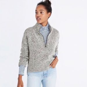 Madewell Marled Half-Zip Sweater SzS